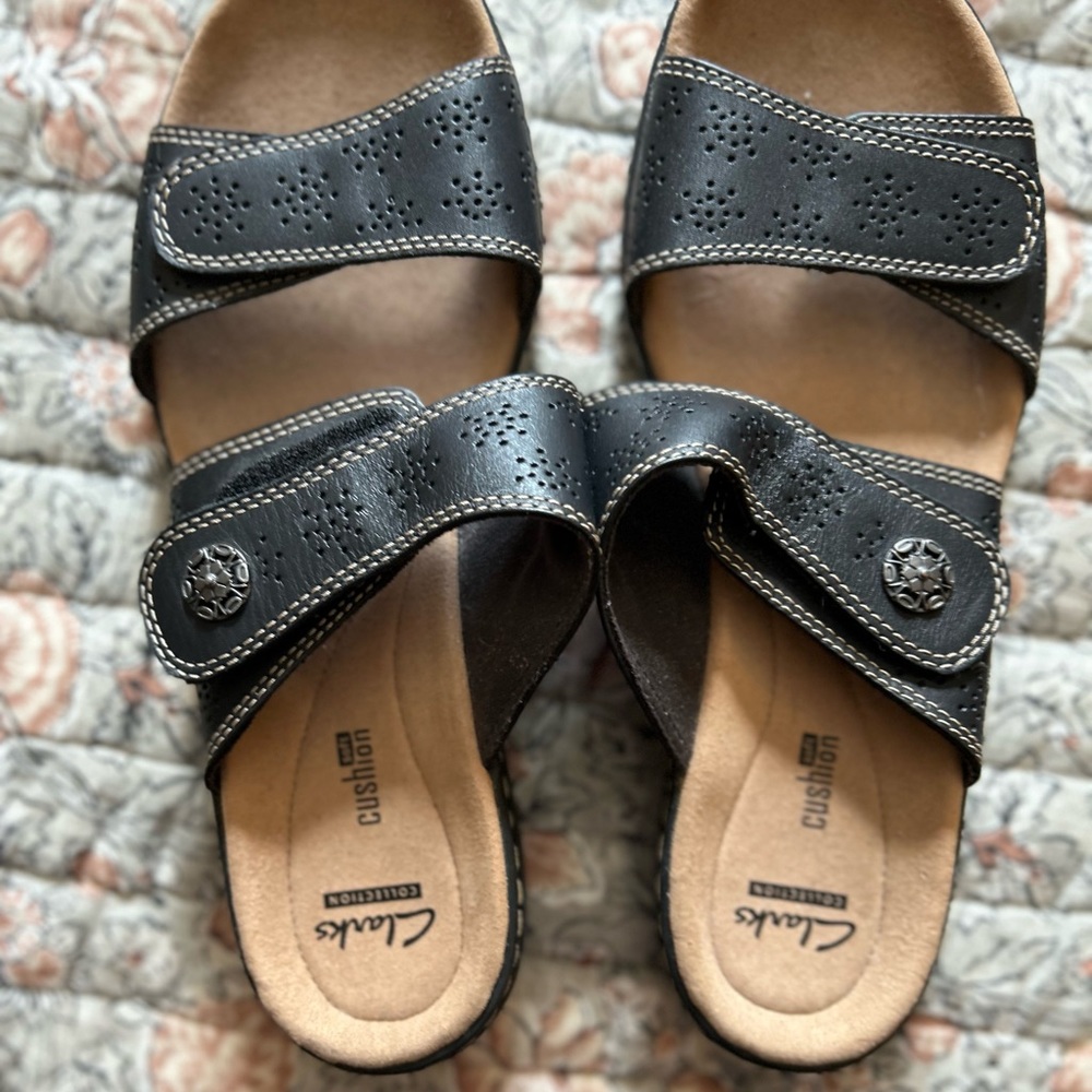 Clark Sandals, Black, Sz 9M
